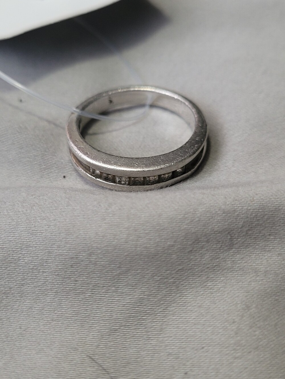 Sterling Silver Channel-Set CZ Band Ring - Silver